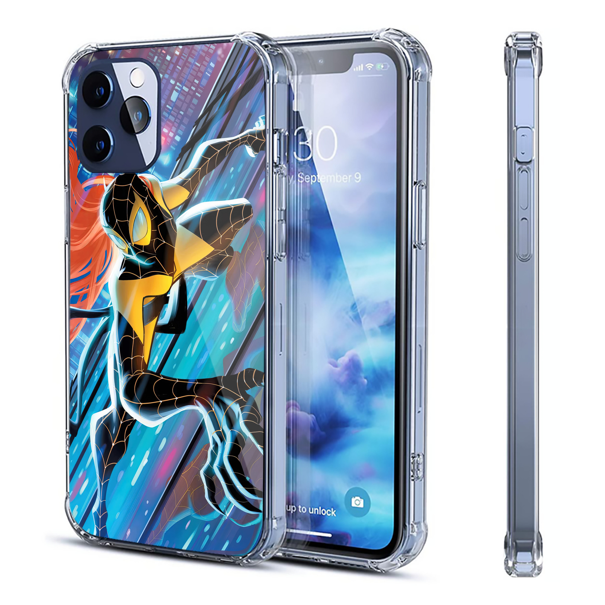 （画像用） Spider Man スパイダーマン 【iPhone 12シリーズ対応】透明スマホケース（クリアソフトケース）
